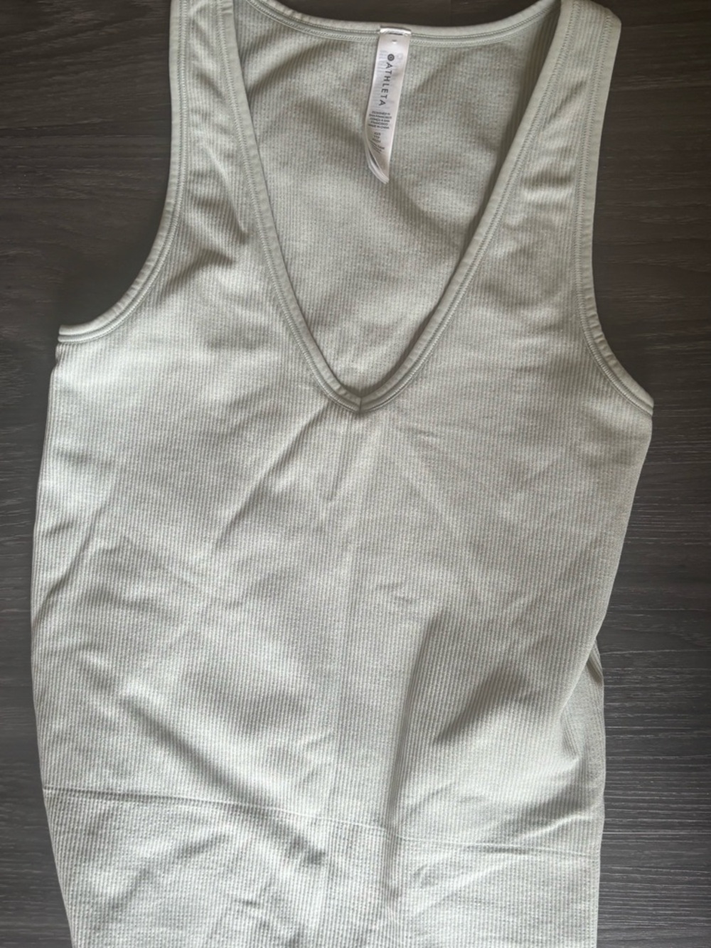 Athleta Sage Green Ribbed V-Neck Tank